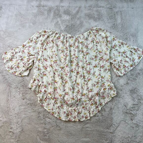 Denim & Supply Ralph Lauren Floral Boho Top Peasant Off Shoulder Size Small - Picture 6 of 7